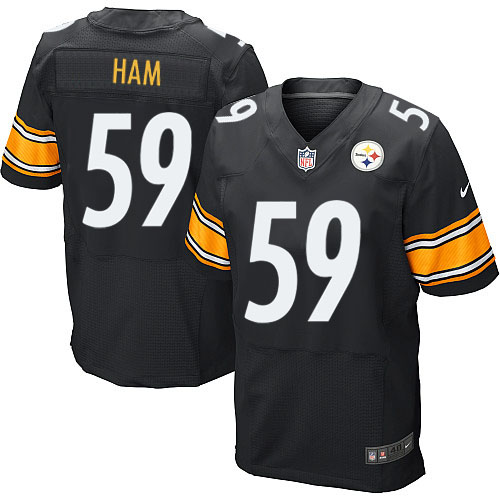 Men's Elite Jack Ham Nike Jersey Black Home - #59 NFL Pittsburgh Steelers